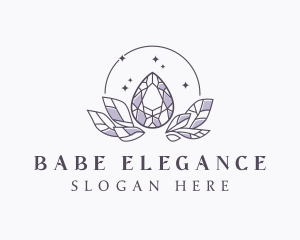 Elegant Crystal Leaf logo design