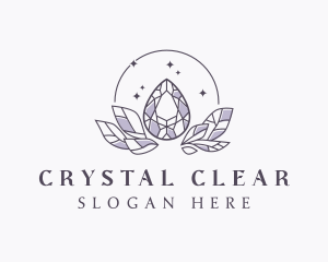 Elegant Crystal Leaf logo design