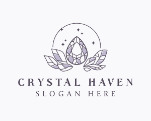 Elegant Crystal Leaf logo design