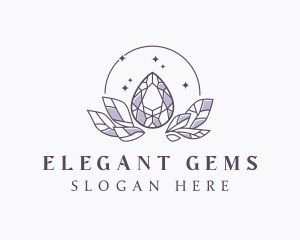 Elegant Crystal Leaf logo design