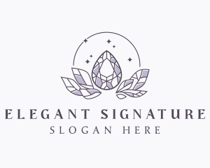 Elegant Crystal Leaf logo design