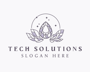 Elegant Crystal Leaf logo