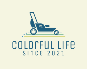 Colorful Lawn Mower  logo design