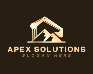 Construction Backhoe Mountain logo design