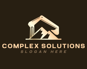 Construction Backhoe Mountain logo design