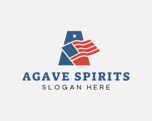 Patriotic American Flag logo design