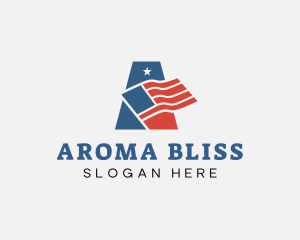 Patriotic American Flag logo design