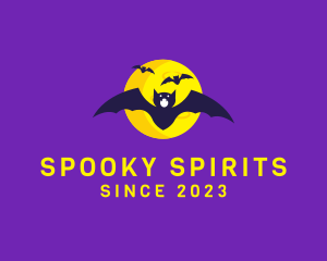 Spooky Halloween Bats logo design