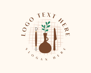 Vase Pottery Tools Logo