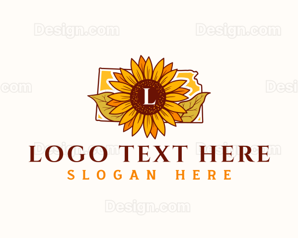 Kansas Floral Sunflower Logo