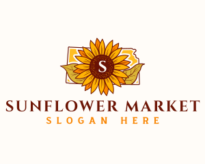 Kansas Floral Sunflower logo design