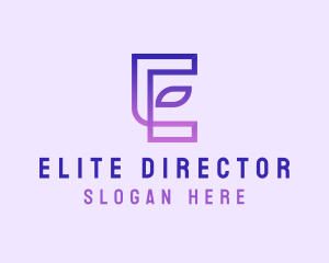 Monoline Gradient Letter E logo design