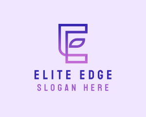 Monoline Gradient Letter E logo design