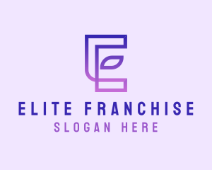 Monoline Gradient Letter E logo design