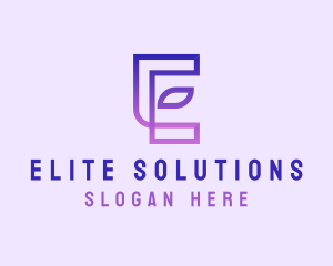 Monoline Gradient Letter E logo design