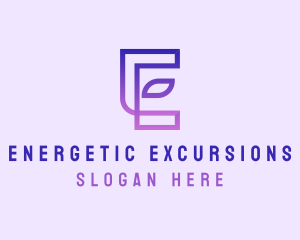 Monoline Gradient Letter E logo design