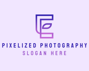 Monoline Gradient Letter E logo design