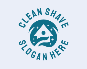 Teal House Cleaning logo design