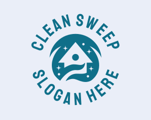 Teal House Cleaning logo design