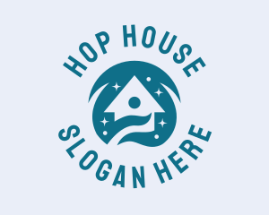 Teal House Cleaning logo design