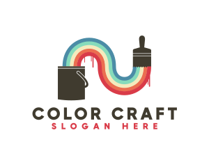 Colorful Paintbrush Painting logo