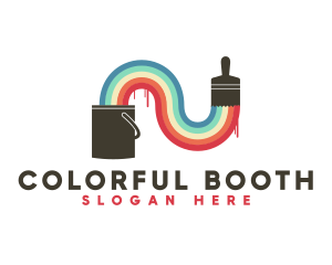 Colorful Paintbrush Painting logo design