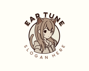 Anime Kawaii Woman logo design