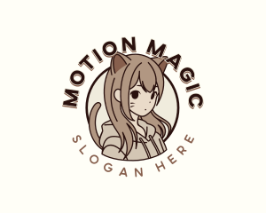 Anime Kawaii Woman logo design