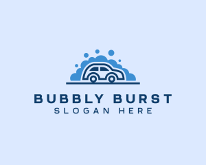 Car Wash Bubble Cleaning logo design