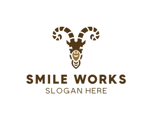 Smiling Goat Horns logo design