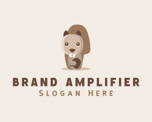 Chipmunk Animal Acorn logo design