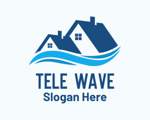 Residential House Waves logo design