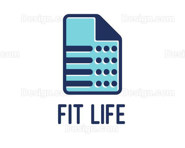 Blue File Document Logo