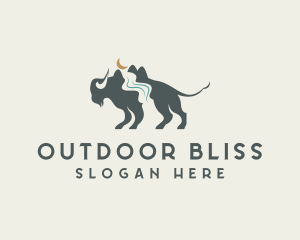 Hill River Bison logo design