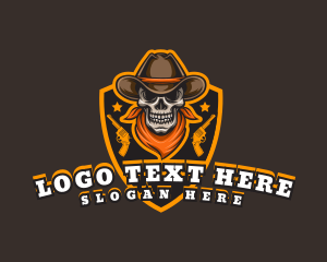 Cowboy Skull Shield logo