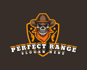 Cowboy Skull Shield logo design