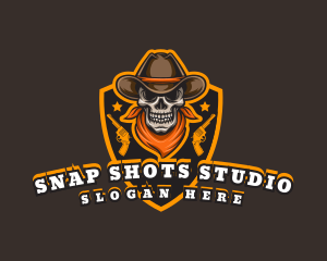 Cowboy Skull Shield logo