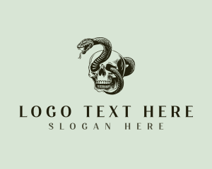 Skull Head Snake Logo