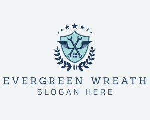 Wrench House Shield logo design