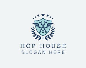 Wrench House Shield logo design