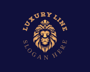 Luxury Lion Crown logo design