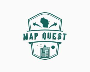 Wisconsin Country Map logo design