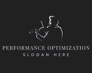 Violinist Musician Performer logo design