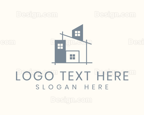 Home Construction Blueprint Logo