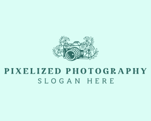 Floral Antique Camera logo design