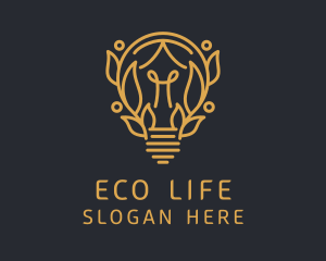 Eco Light Bulb  logo design