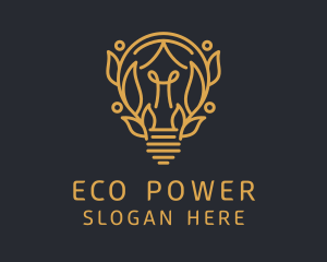 Eco Light Bulb  logo design