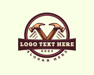 Construction Carpentry Hammer logo