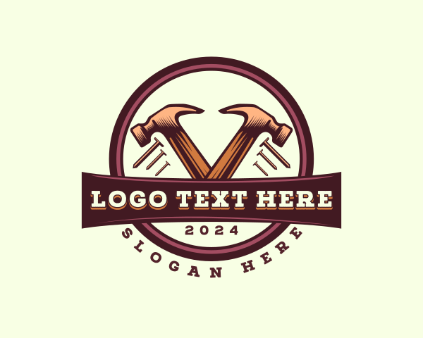 Construction Carpentry Hammer logo