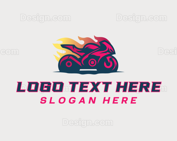 Flaming Racing Motorbike Logo